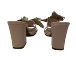 Cecelia New York Gold Beige Hibiscus II Slip On Sandals Heels Size 6.5 Photo 5