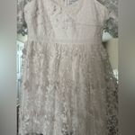 Endless Rose  Tuckernuck Ivory Floral Appliqué Puff Sleeve Mini Dress Size Small Photo 1