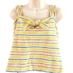 Madewell Texture & Thread Women’s Striped Sleeveless Top Size Large –Yellow Bow Yellow Photo 3