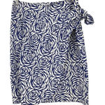 Boden Rose Printed Navy Blue White Sarong Side Tie Pencil Skirt Size US 6R Photo 0