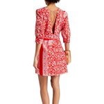Antik Batik Iloni Cotton Silk Blend Red Floral Print Mini Dress SMALL Photo 2
