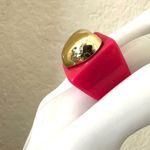 Pink gold tone heart cocktail ring Photo 5