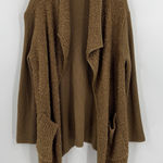 Altar'd State  Fuzzy Teddy Cardigan Sweater Brown Camel Cozy Women’s Size Large‎ Photo 0