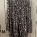 Dress the Population  Bailey Long Sleeve Knee length Silver Sequin Dress XL NWT Photo 5