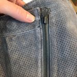 AQUA  Grey Suede Leather Lazer Cut Moto Zip Mini Skirt Womens XS Fall Classic Photo 3