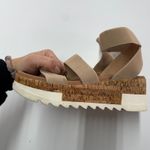 Steve Madden Womens Size 7 Beladona Cork Platform Wedge Sandals Tan Photo 4