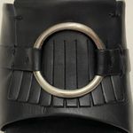 Amalfi Black Italian Leather Fringe Slip On Heel Size 9 Photo 5