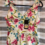 Nine West Nine West White Floral Tank Top Size Medium Photo 0