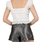 The Kooples  women’s 2 white floral &  dot embroidered ruffle sleeve crop top Photo 6