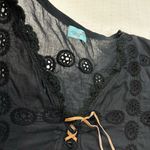 Letarte Doily 100% Cotton Cover Up Dress With Size Zipper in Black Green Size L Photo 11