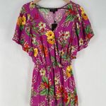 Rachel Zoe Floral Surplice V Neck Faux Wrap Tie Waist Flutter Sleeve Blouse 2X Photo 1