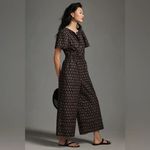 Anthropologie  Somerset Cropped Wide Leg Short Sleeve Paisley Printed Jumpsuit Photo 2