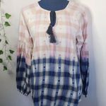 Jag jeans Jag Eliot Boho Ombre Plaid Ballon Sleeve Top Photo 1