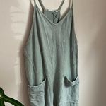 Oversized Sage Green Jumpsuit Romper Large Boho Cottagecore Cozy Layers Gorpcore Photo 0