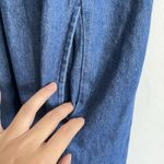 Go softly denim patio dress Button W/ Pockets Red Foral Embroidery Sz M Blue Size M Photo 5