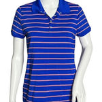 RLX Ralph Lauren Shirt Womens Medium Blue Pink Striped Golf Polo Casual Preppy Photo 0