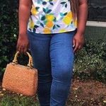 Who What Wear Lemon Print Tie Front Off The Shoulder Shirt Size Medium Photo 5