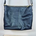 Fossil  Black Crossbody Purse Leather Brass Hardware Phone Photo 5