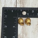 Vintage Gold tone Soccer Ball Honeycomb Clip On Earrings Photo 8