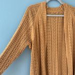 Mustard Yellow Midi Open Knit Cardigan Women’s Medium Photo 1