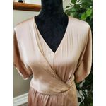 Gabby Skye Strut & Bolt Women Solid Polyester V-Neck Sleeveless Ruffle Knee Length Dress S Photo 4