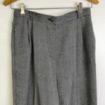 Vintage Valentino Wool Trouser Pants Womens Size 10 Tweed Pleated Relaxed Career Black Photo 1