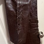 Pelle Pelle 💖  Brown Leather Pants - Y2K Lace Up Details Photo 3