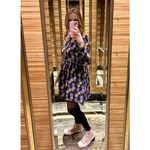 Hofmann Copenhagen Black Purple Printed 100% Silk Long Sleeve Mini Dress Size S Photo 7