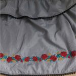 Bleuh Ciel  Embroidered Gingham Boho Top Black/White/Red S Balletcore Boho Preppy Photo 6