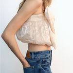 ZARA  Chic Cream Bow Top Photo 3