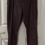 Banana Republic NWT BURGANDY FAUX vegan leather legging  factory size medium Photo 0