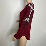 Lucky Brand  Maroon Embroidered Peasant Top Photo 1