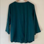 Eileen Fisher  Silk Blouse 1Xor XL Hunter Green Photo 4