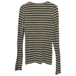 Theory  Women’s Size M Olive Army Green Heather Gray Striped Long Sleeve T-Shirt Photo 2