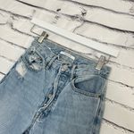 PacSun Ultra High Rise Slim Fit Jeans Light Wash Button Fly Size 23 Distressed Photo 6