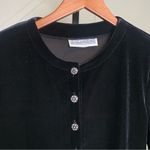 Jessica Howard Black Velvet Long Sleeve Cropped Cardigan Sweater Size Medium Photo 4