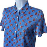Tory Burch  Sport Blue Red Bird Novelty Print Polo Golf Tennis Pickleball S Photo 2