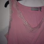 Croft & Barrow  Pink Lace Trim Tank Size L Photo 1