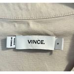 Vince Knife Pleats Poplin Blouse Taupe Beige Tuxedo Style Tunic Top Womens sz. S Photo 4