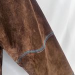 Lucid LTD Brown 100% Pig Split Leather Full Zip Embroidered Jacket Size Medium Photo 12