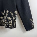 Icelandic 100% wool beautiful cardigan sweater with embroidery designs Black Size L Photo 5