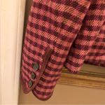 Liz Claiborne  Plaid‎ Wool Blend Blazer Jacket Pink Brown 12 Photo 5