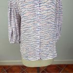 Bimba Y Lola Zebra Print Polka Dot Button Down Shirt Blue Photo 3