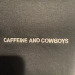 Caffeine and cowboys crop tank Black Photo 2