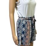 Ultra Flirt Blue White Spaghetti Strap V Neck Tie Waist Short Romper Size Large Photo 1