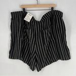 Sonoma  Black & White Linen Blend Chevron Striped‎ Pull On Easy Short NWT Size 3X Photo 5