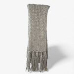 Centelli e Galluzzo Chunky Knit Wool Blend Scarf Taupe Gray 76” Photo 2