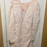 Free People NEW lacey crochet long sleeved open back crinkle cocktail dress NWD Photo 1