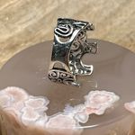 Sterling Silver Vintage Elephant Swirl 925  Ring Photo 9