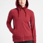 Athleta Triumph Hoodie Jacket Antique Burgundy Size Small EUC Cozy Photo 0